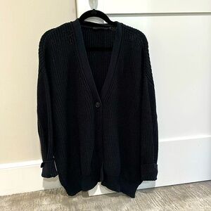 Jenni Kayne Cotton Cocoon Cardigan - black